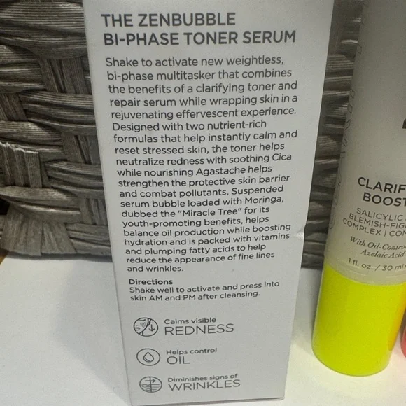 Beauty Bio Set Clarifying & Plumping Booster and toner serum $42 retail each
